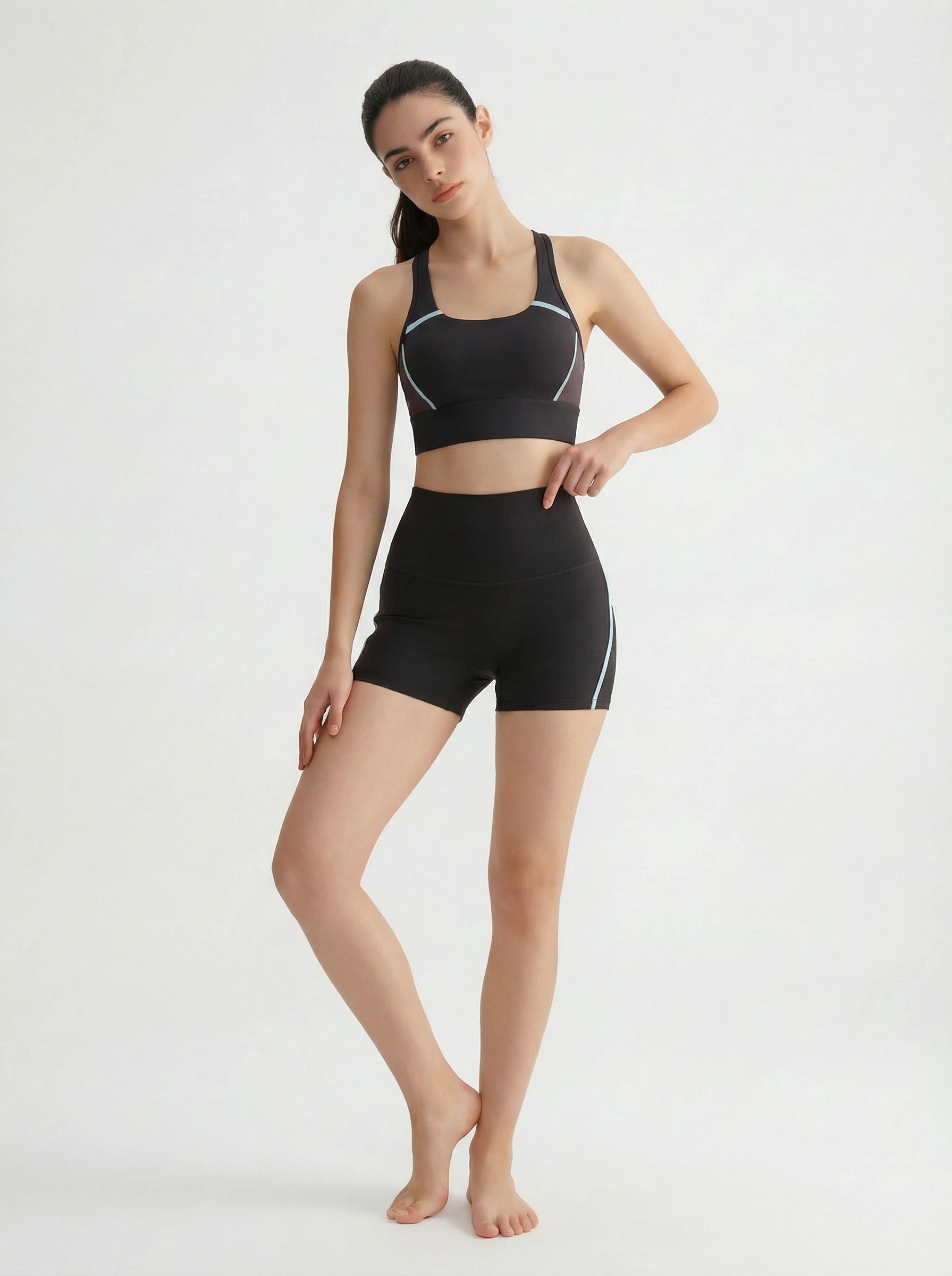 Eunfew Serene Ink Rich Ink Black 4-Way Stretch Yoga Set EUNFEW