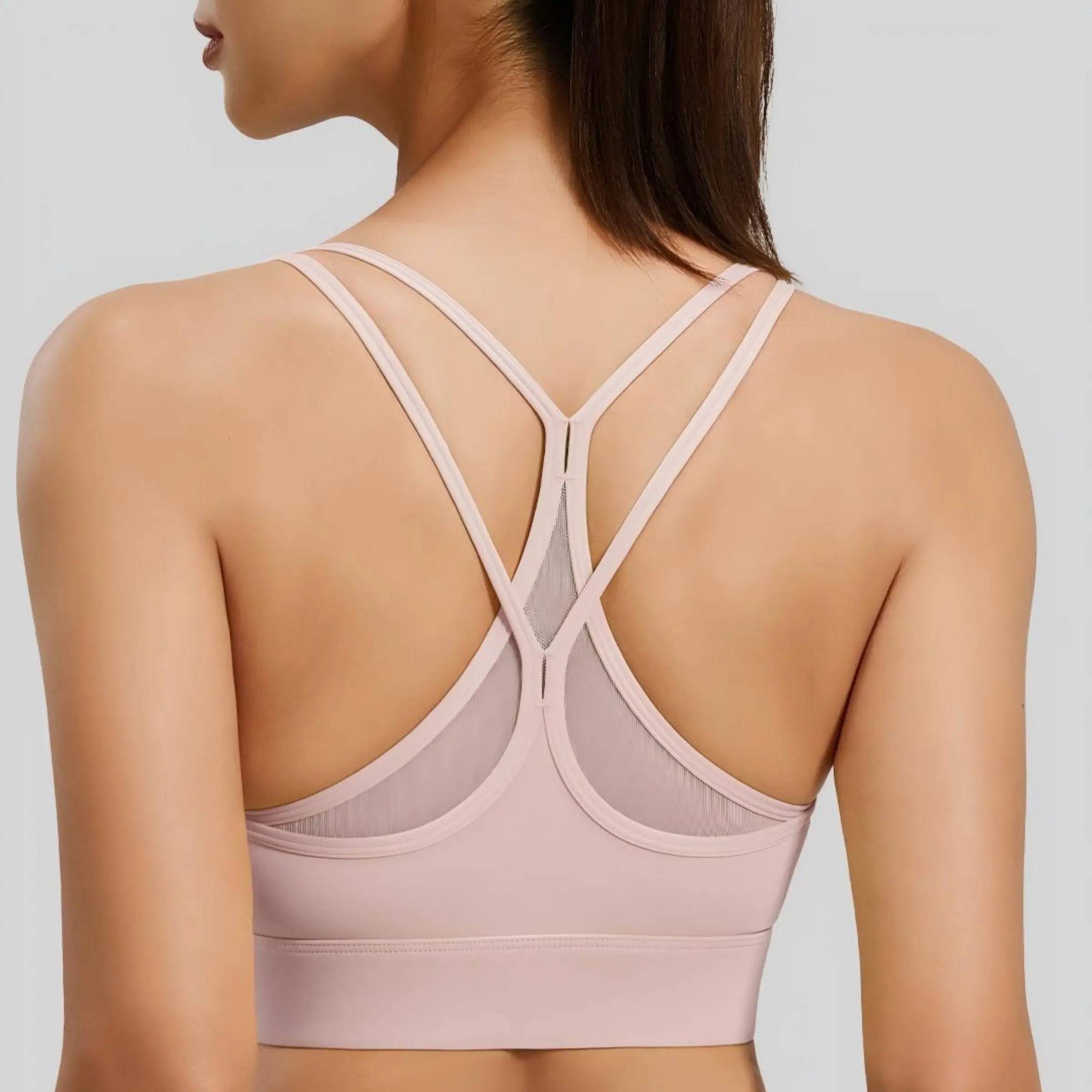 Eunfew Mesh Criss-Cross Yoga Sports Bra