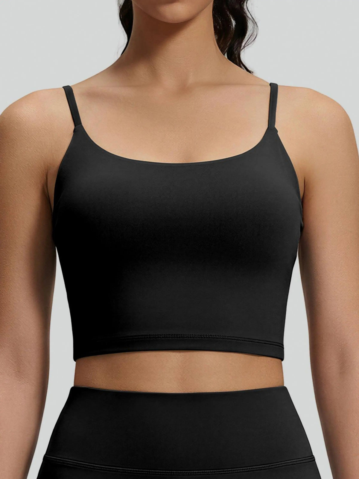 Eunfew Ruched Cross-Back Built-In Bra Yoga Tank EUNFEW