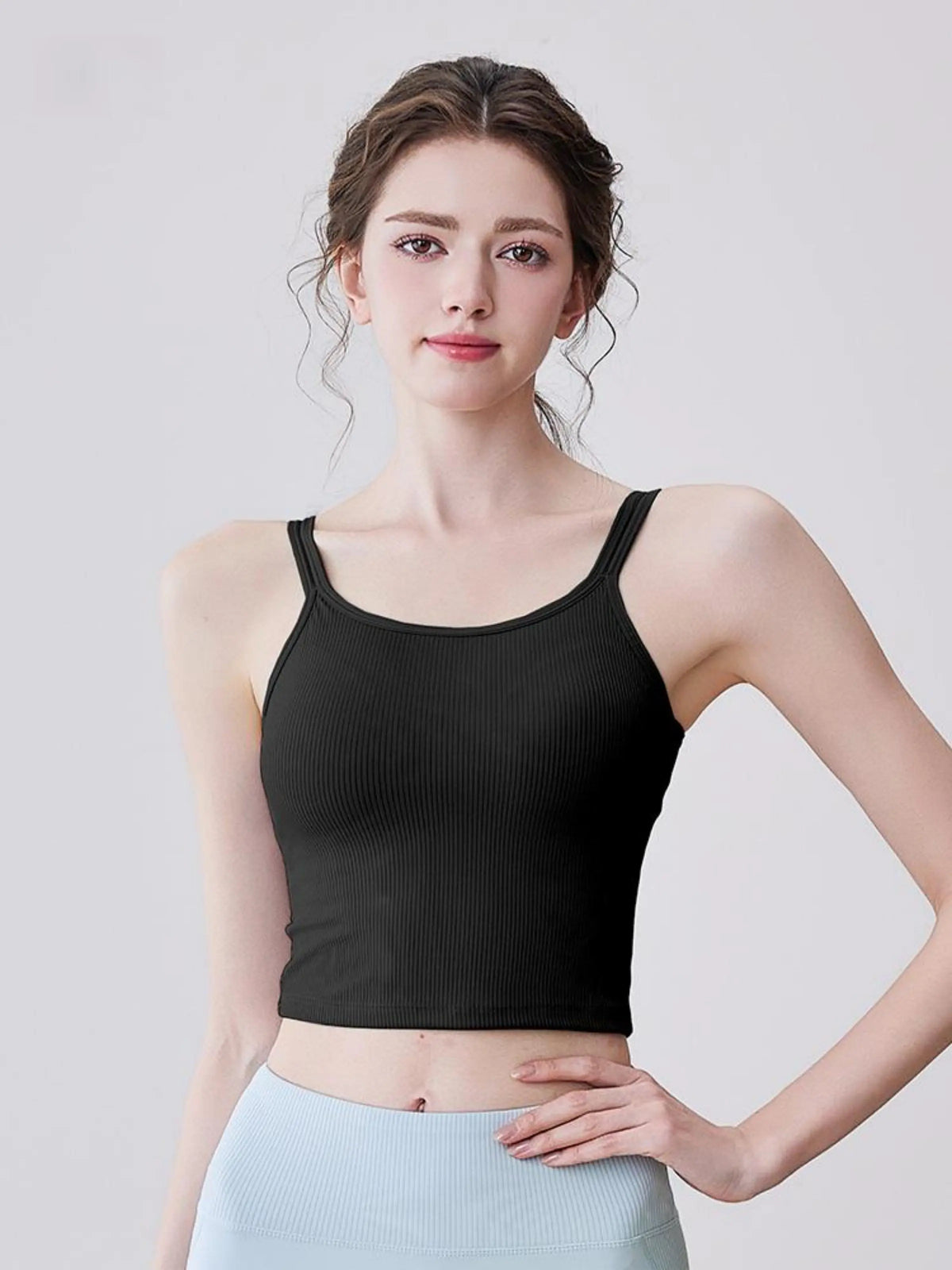 Eunfew Striped U-Back Yoga Bra EUNFEW