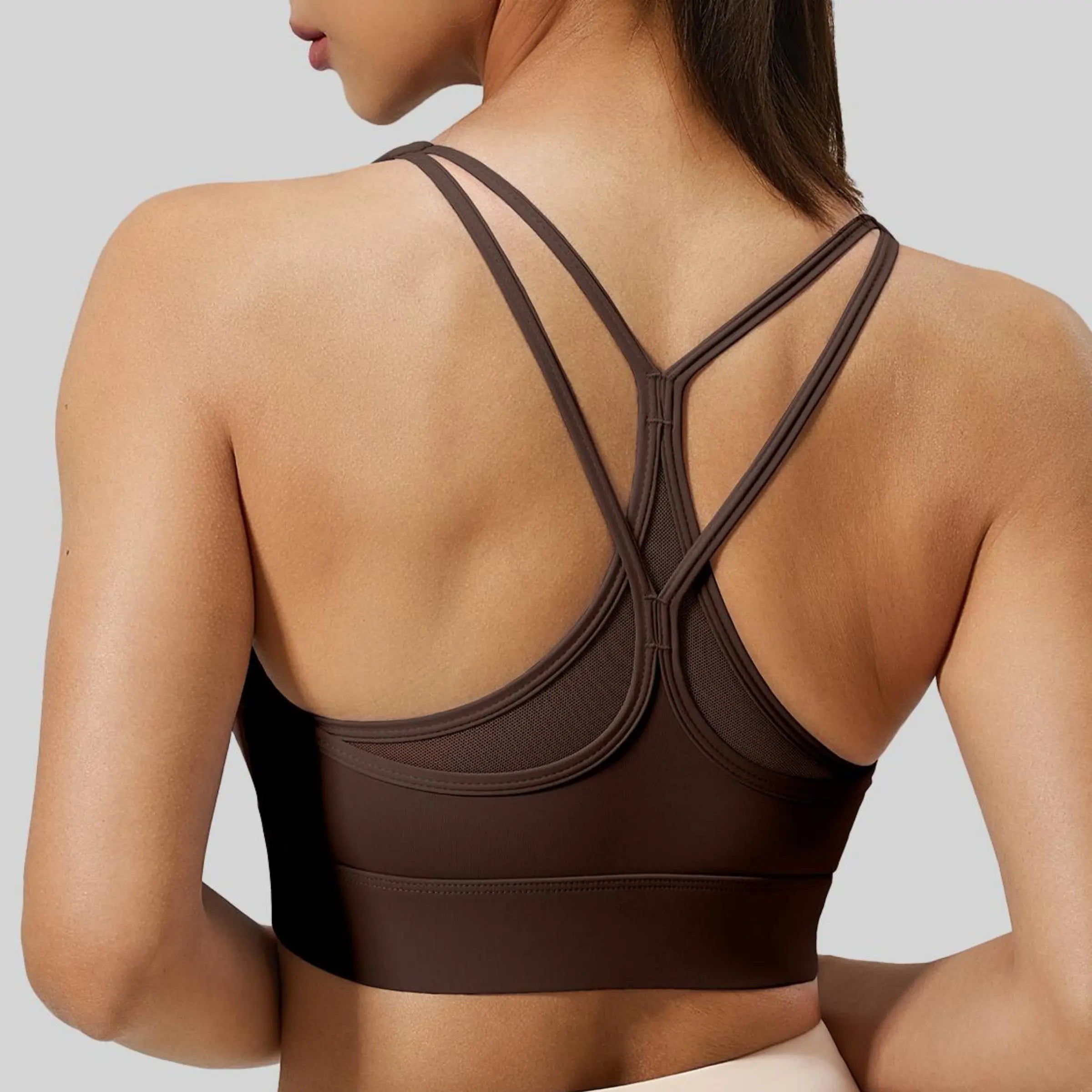 Eunfew Mesh Criss-Cross Yoga Sports Bra