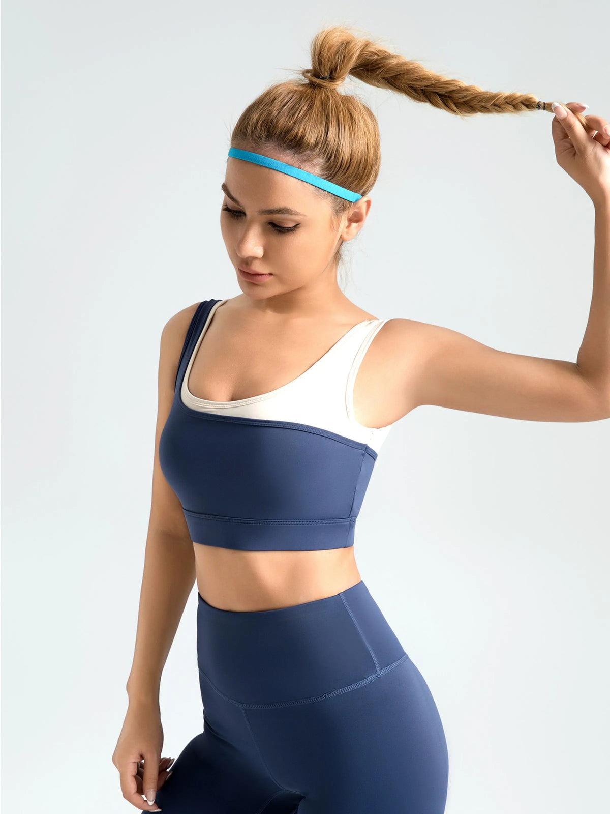 Eunfew Faux-Layer Two-Tone Yoga Bra EUNFEW
