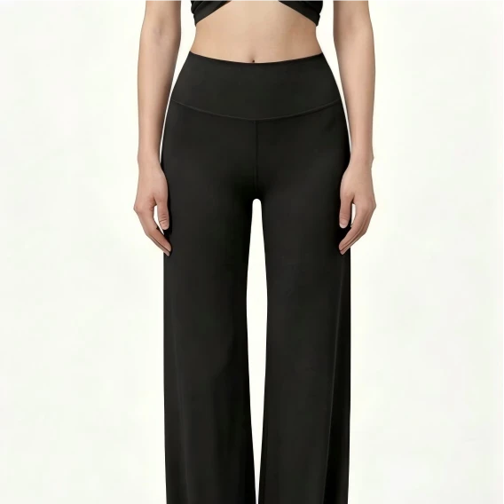 Eunfew Serene Camellia Ā· High-Waisted Flare Pants EUNFEW