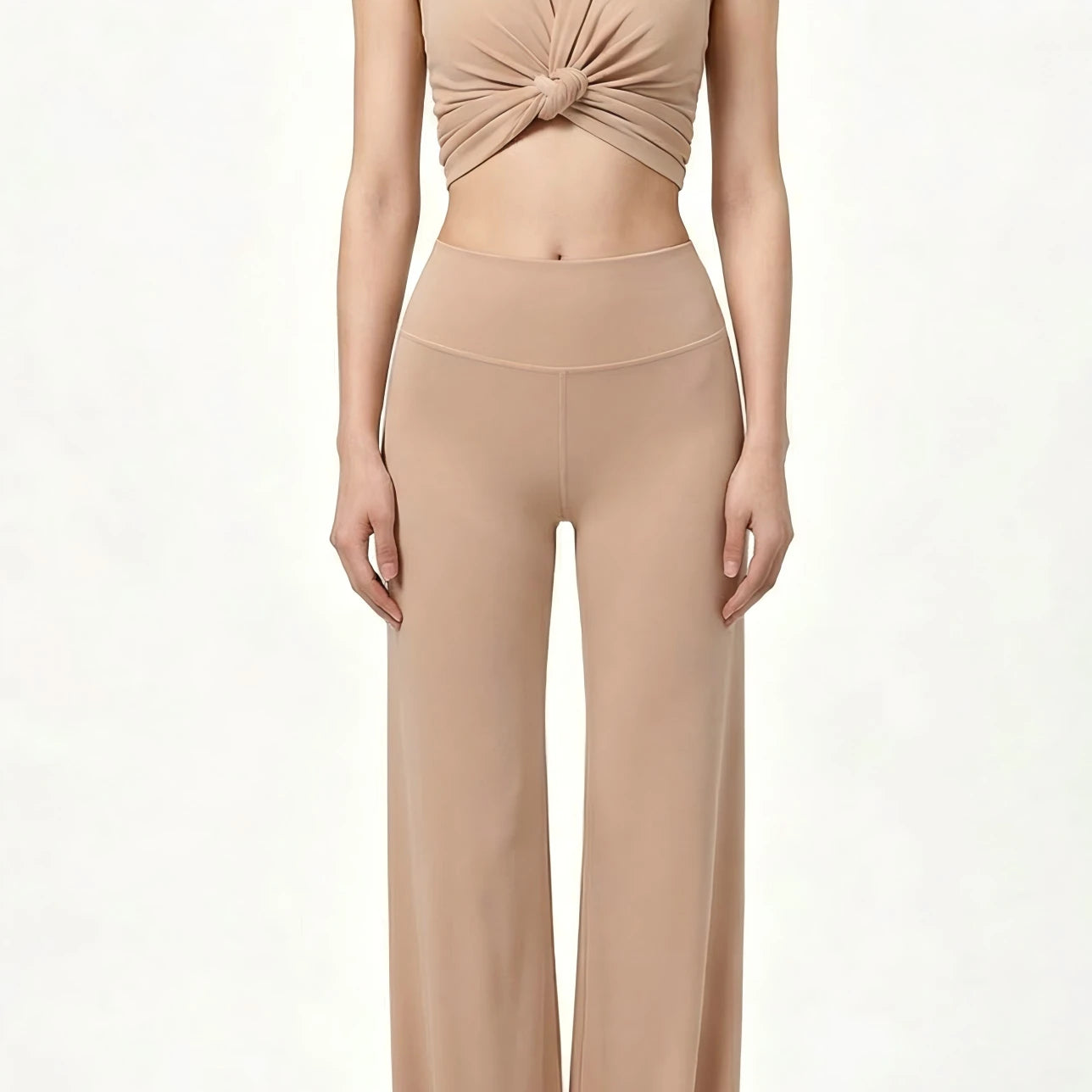 Eunfew Serene Camellia Ā· High-Waisted Flare Pants EUNFEW