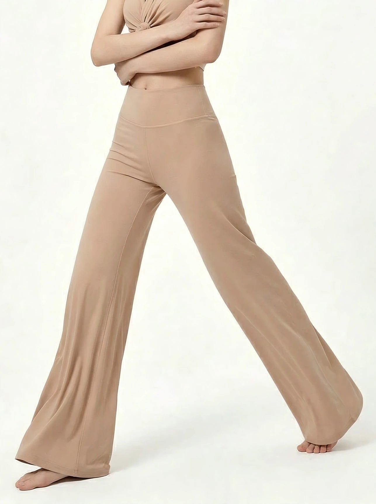 Eunfew Serene Camellia Ā· High-Waisted Flare Pants EUNFEW