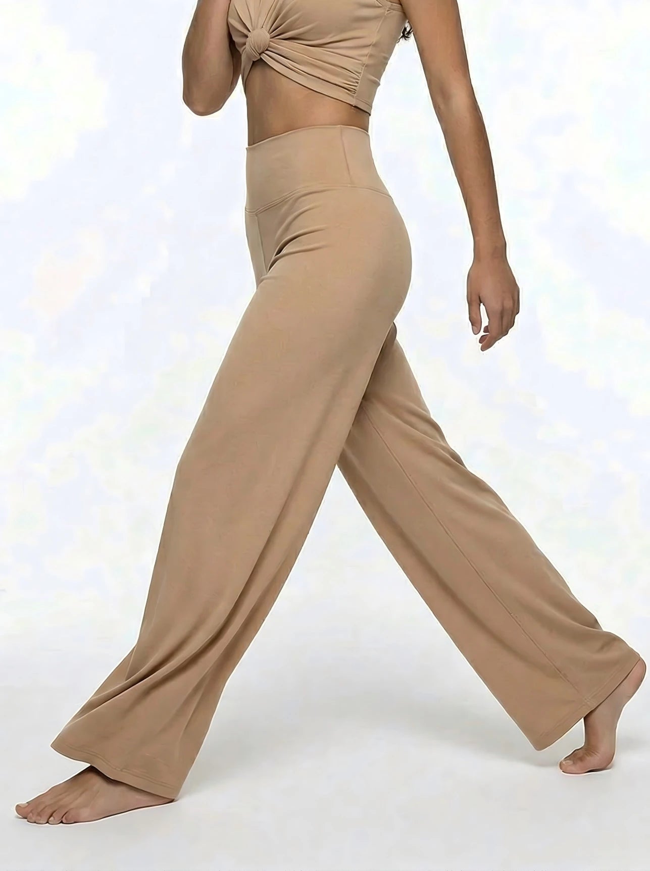 Eunfew Serene Camellia Ā· High-Waisted Flare Pants EUNFEW