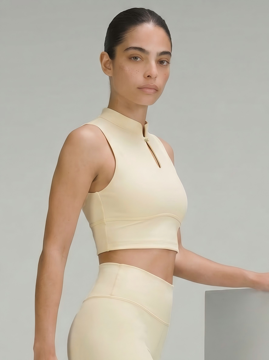 Eunfew Aura Breath Top | Cropped Mandarin Collar Yoga Tank (Keyhole Detail) EUNFEW