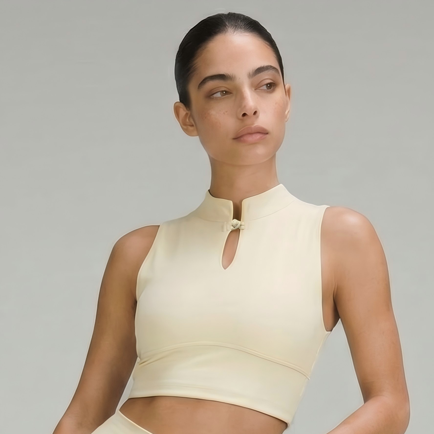 Eunfew Aura Breath Top | Cropped Mandarin Collar Yoga Tank (Keyhole Detail) EUNFEW