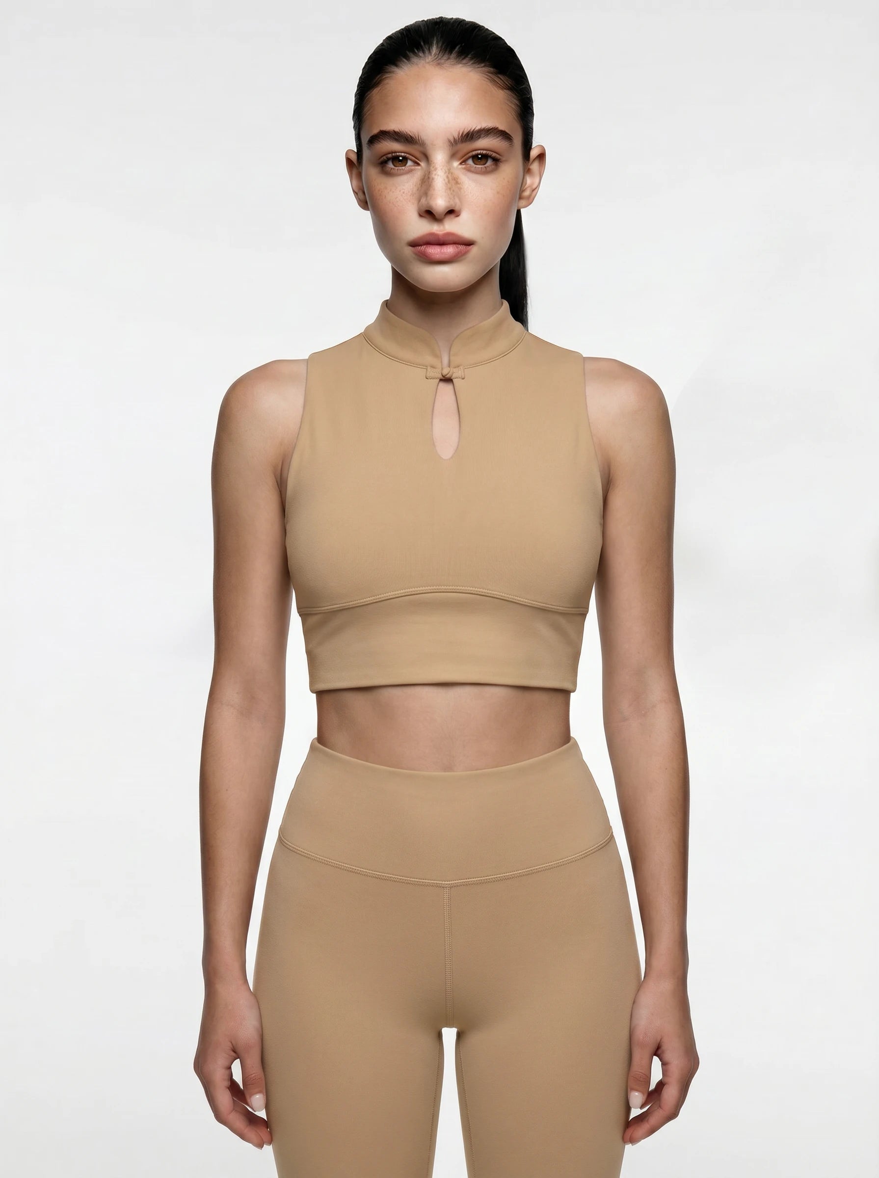 Eunfew Aura Breath Top | Cropped Mandarin Collar Yoga Tank (Keyhole Detail) EUNFEW