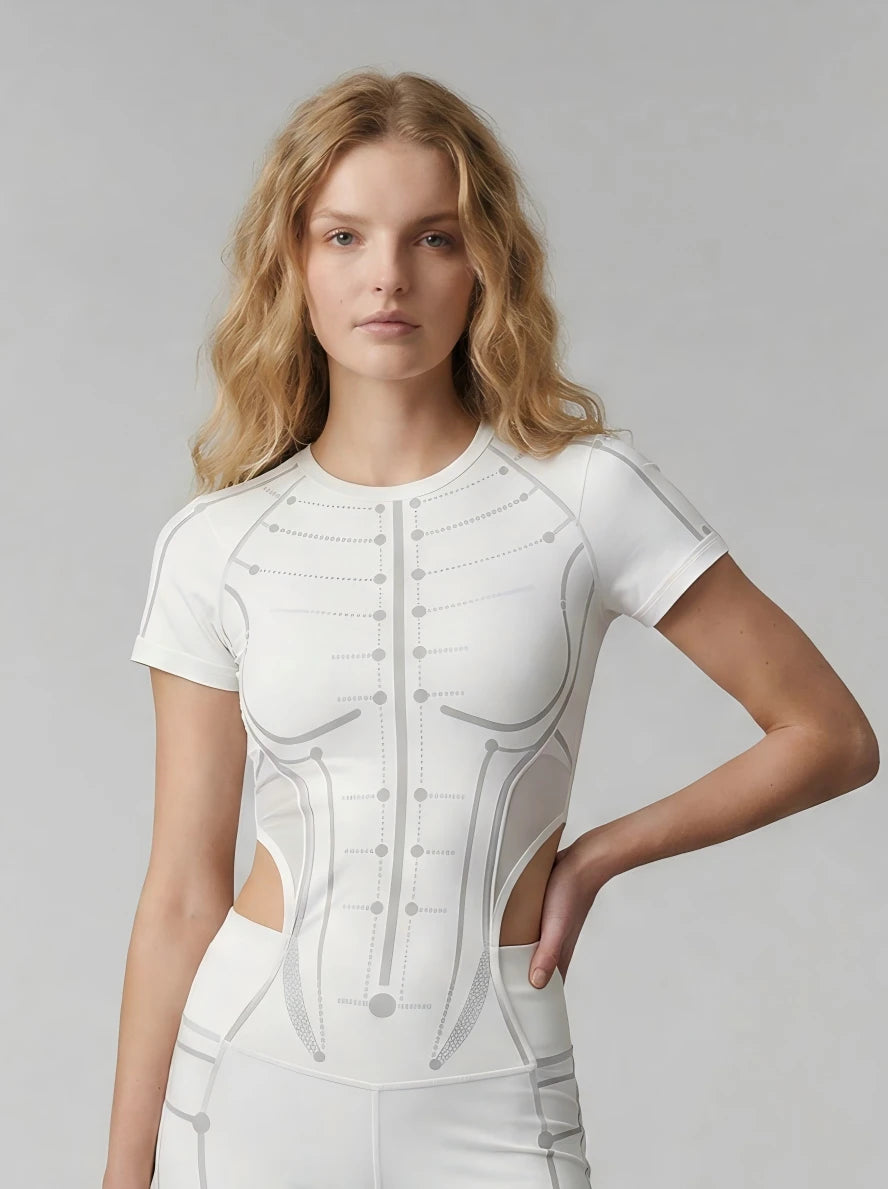 Eunfew Mist Grey · Quiet Zen Yoga Set with Built-In Support & Geometric Cut-Outs EUNFEW