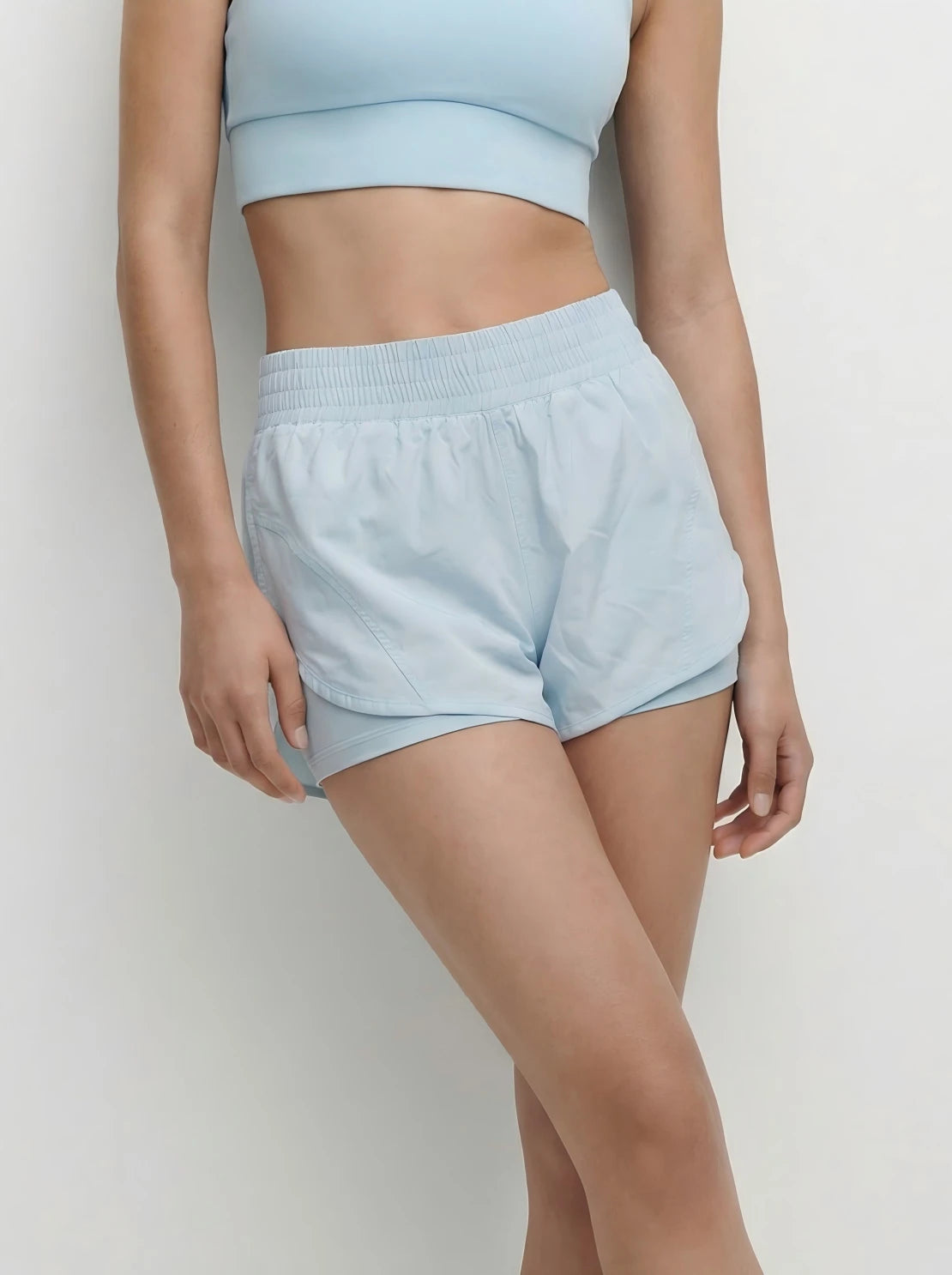 Eunfew Silhouette of Stillness · Dual-Feel Waistband Yoga Shorts EUNFEW