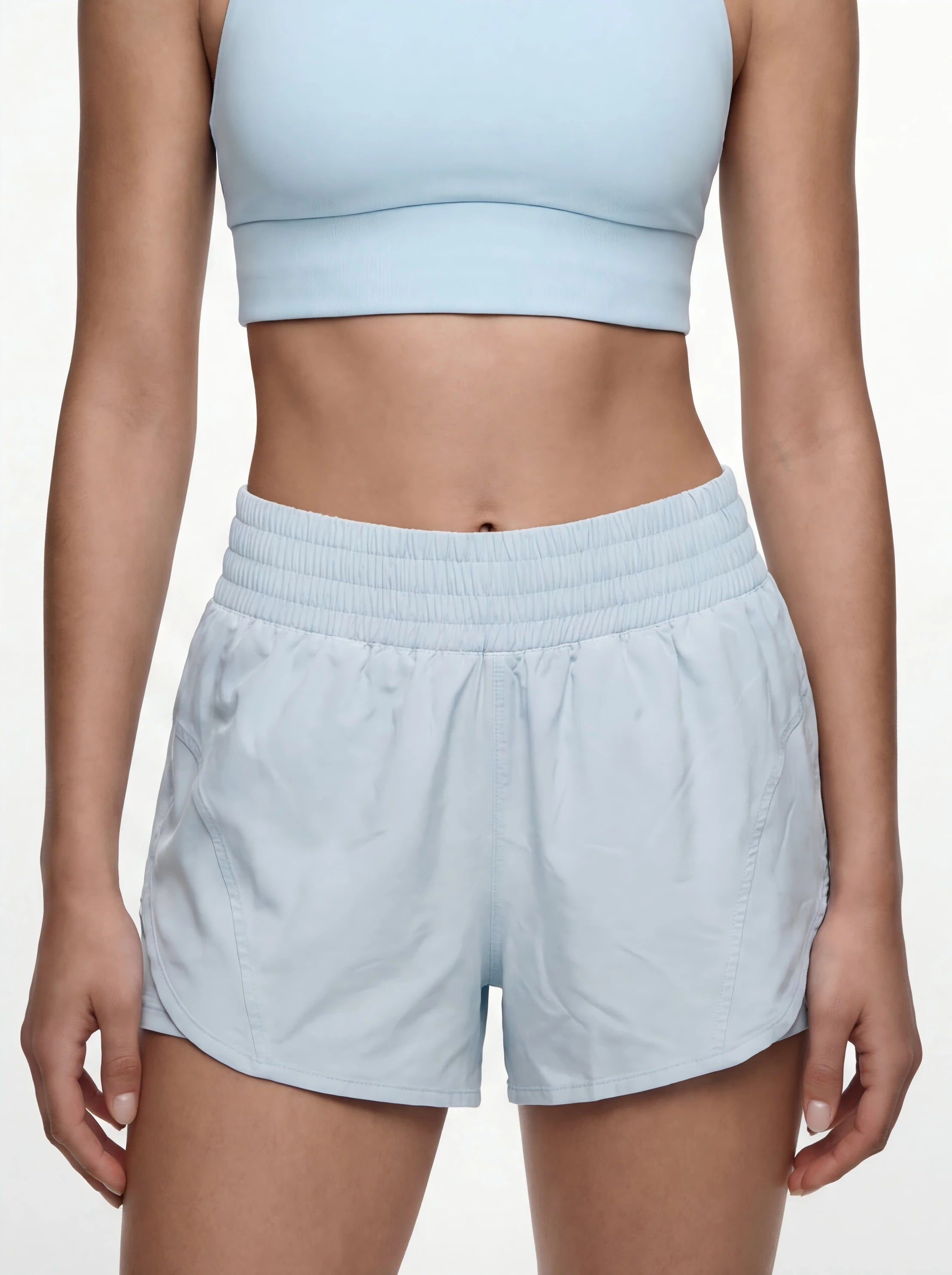Eunfew Silhouette of Stillness Ā· Dual-Feel Waistband Yoga Shorts EUNFEW