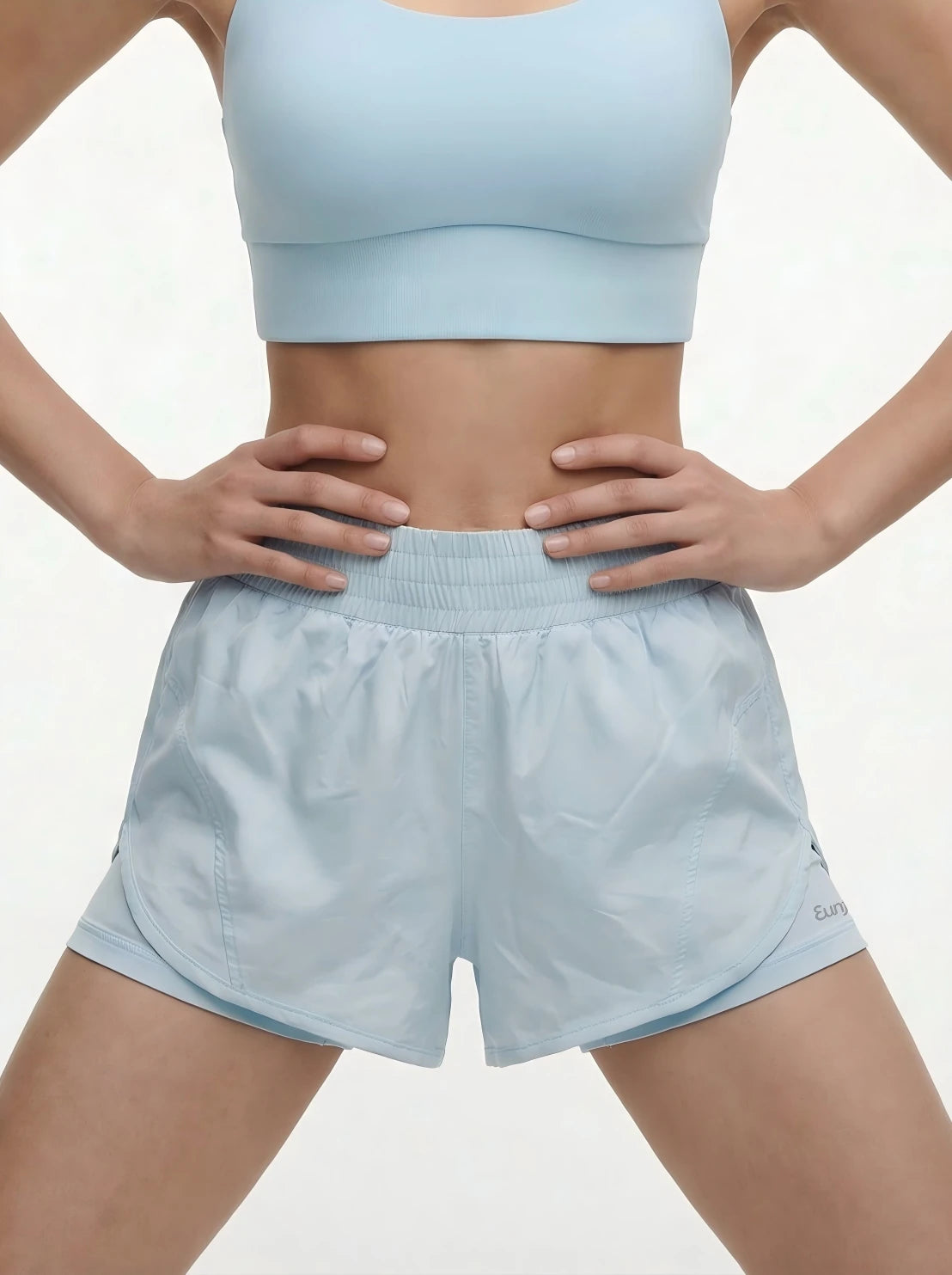 Eunfew Silhouette of Stillness · Dual-Feel Waistband Yoga Shorts EUNFEW