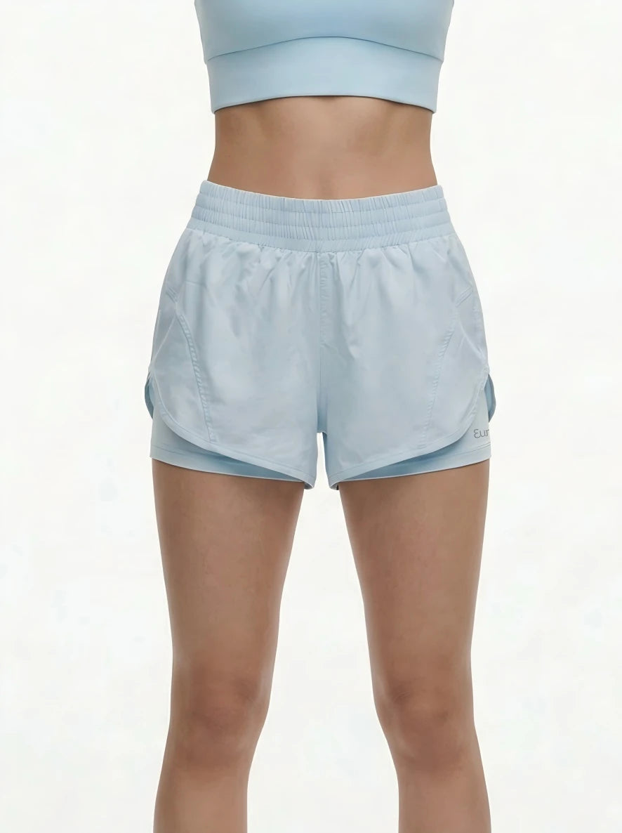 Eunfew Silhouette of Stillness · Dual-Feel Waistband Yoga Shorts EUNFEW