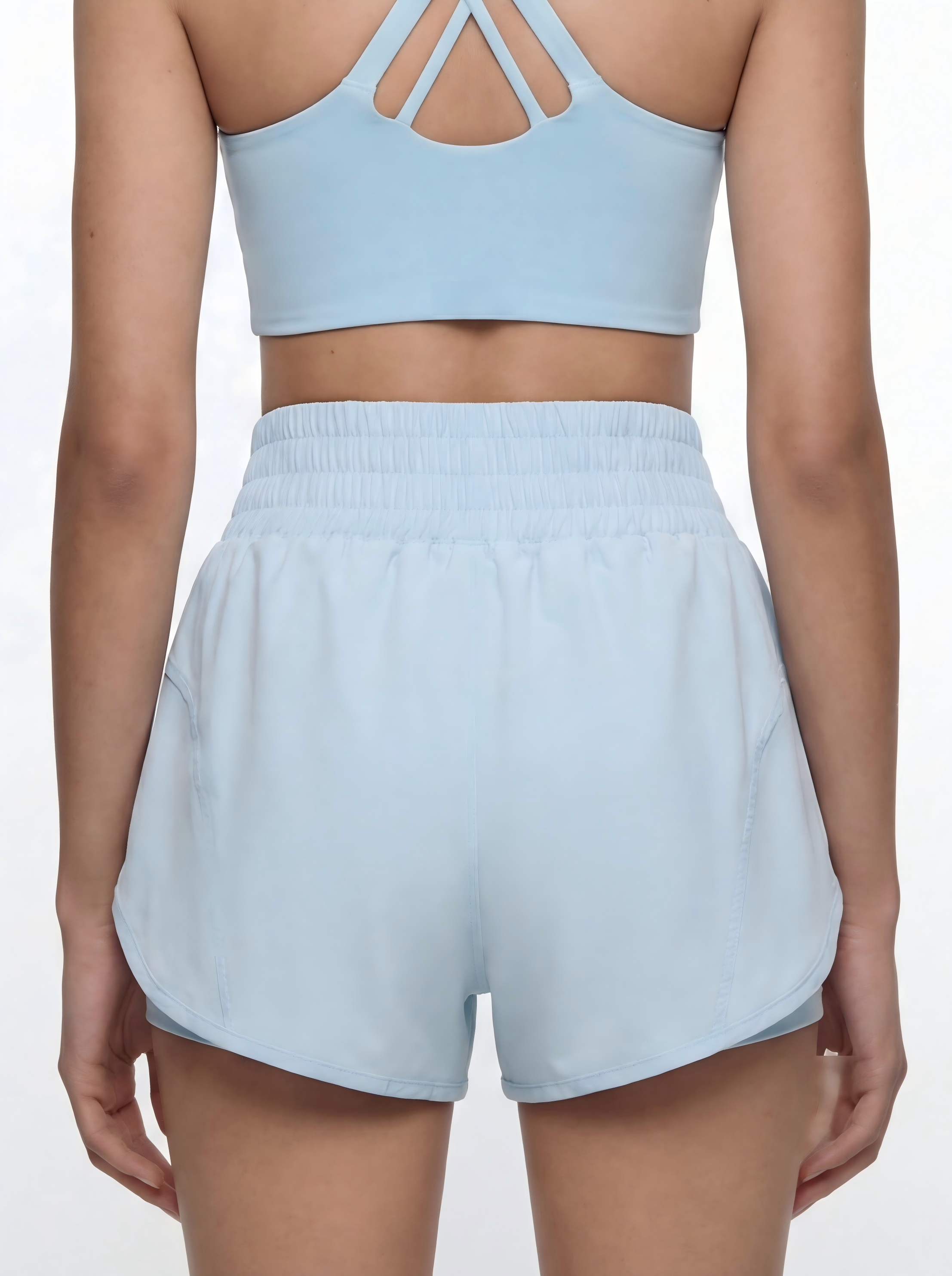 Eunfew Silhouette of Stillness Ā· Dual-Feel Waistband Yoga Shorts EUNFEW
