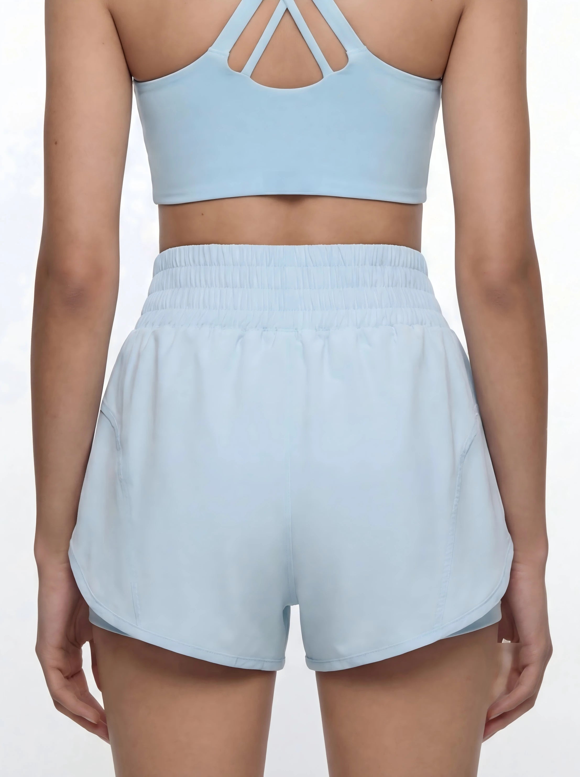 Eunfew Silhouette of Stillness · Dual-Feel Waistband Yoga Shorts EUNFEW
