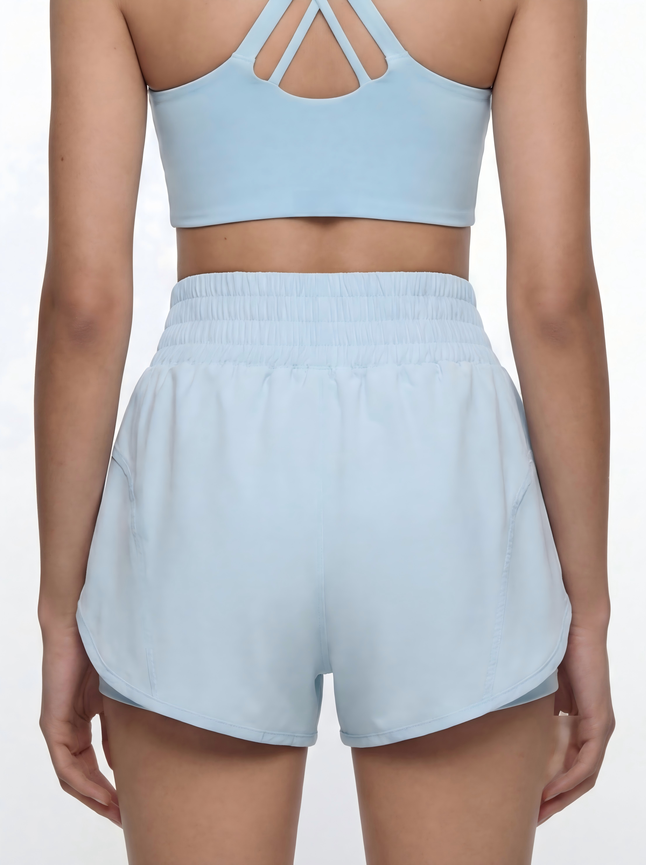 Eunfew Silhouette of Stillness · Dual-Feel Waistband Yoga Shorts EUNFEW