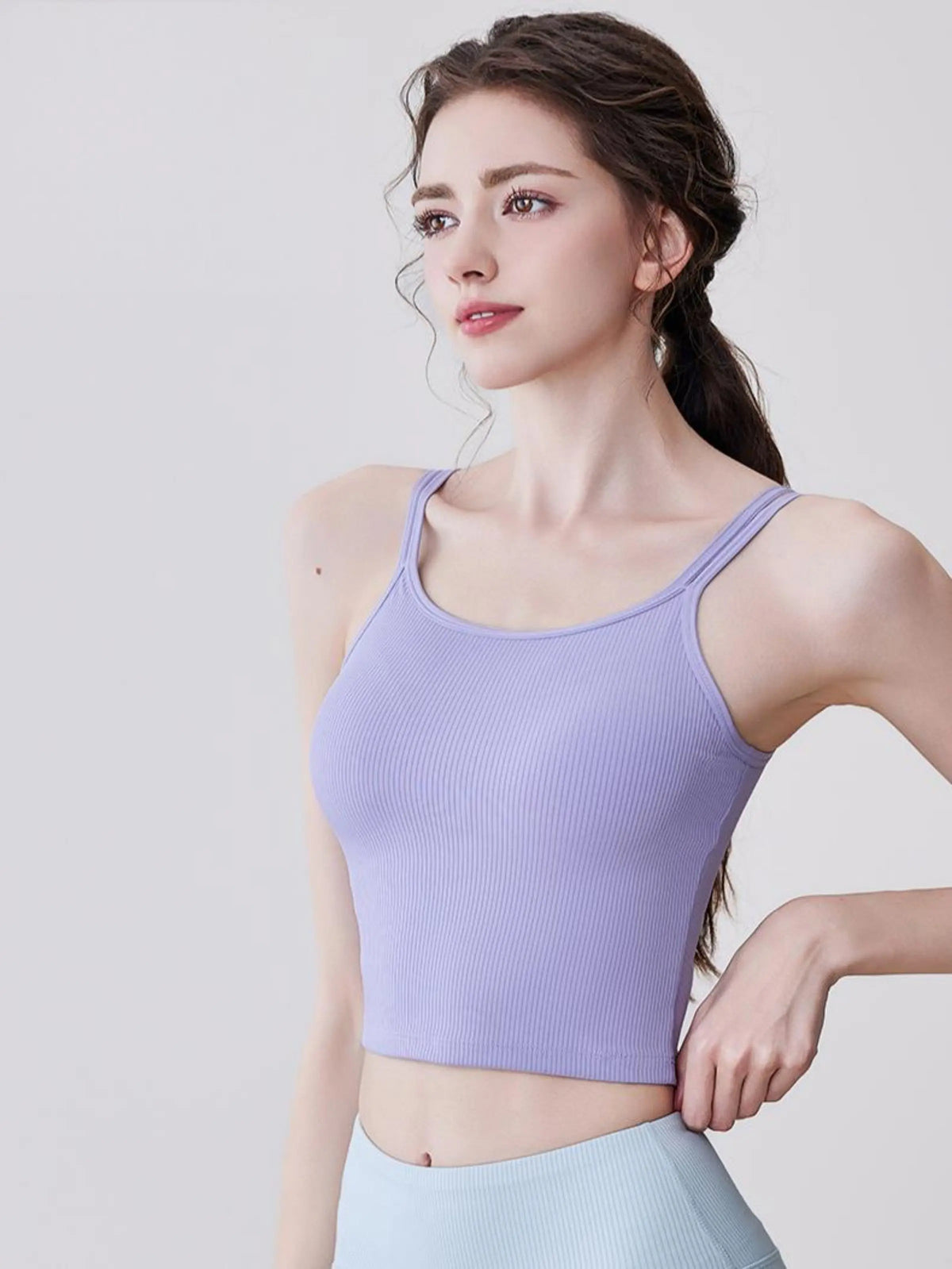 Eunfew Striped U-Back Yoga Bra EUNFEW