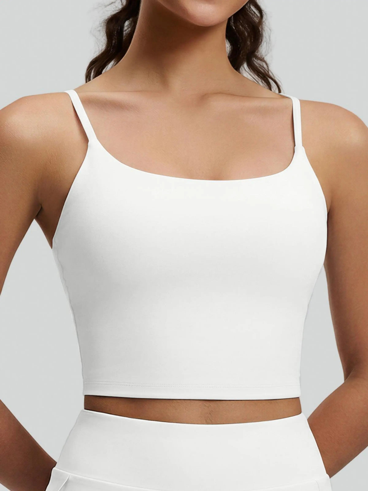 Eunfew Ruched Cross-Back Built-In Bra Yoga Tank EUNFEW