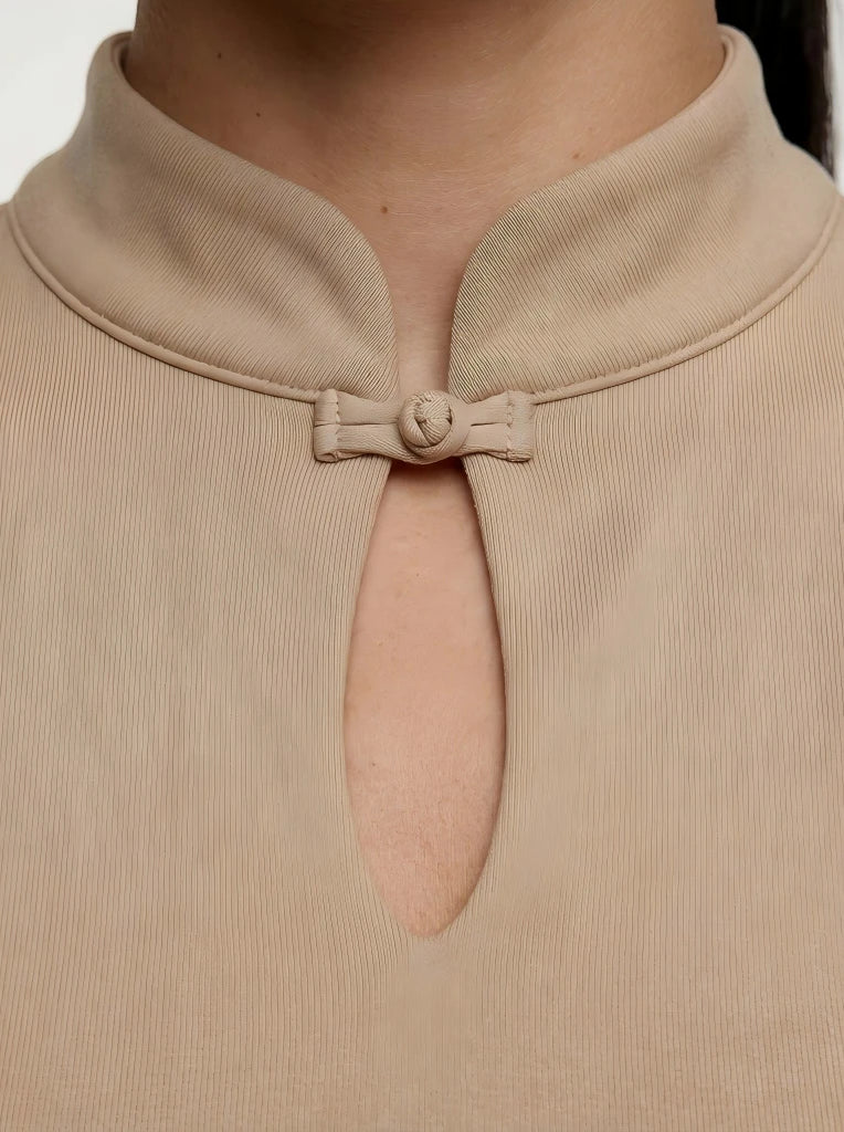 Eunfew Aura Breath Top | Cropped Mandarin Collar Yoga Tank (Keyhole Detail) EUNFEW