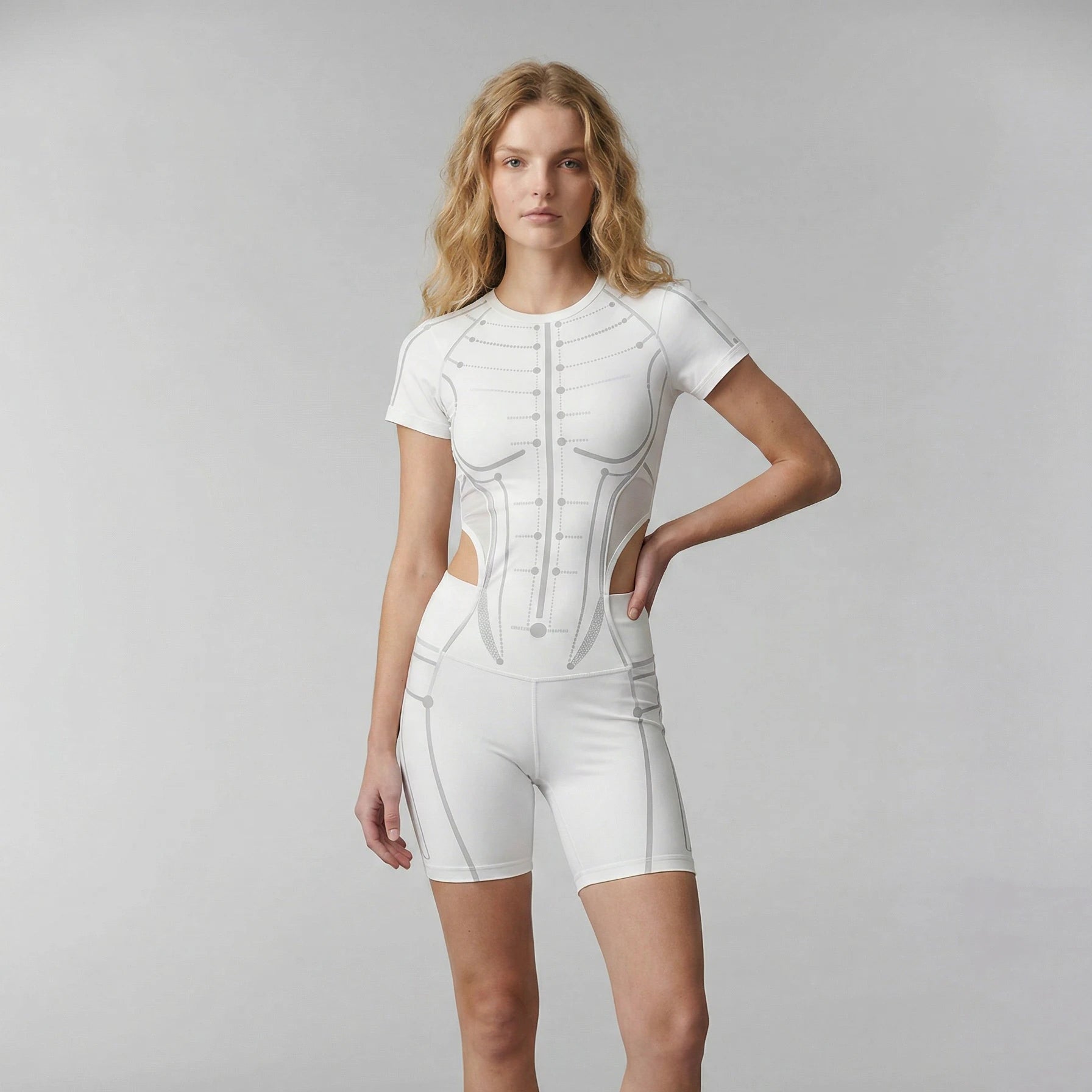 Eunfew Mist Grey Ā· Quiet Zen Yoga Set with Built-In Support & Geometric Cut-Outs EUNFEW