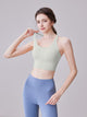 Eunfew Ribbed Cross-Back Yoga Bra