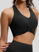Eunfew High-Stretch Twist Halter Yoga Bra