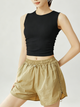 Eunfew Textured Ruched Slim Yoga Tank Top