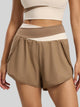 Eunfew 2-in-1 Colorblock Yoga Shorts