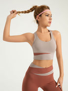 Ultra-Light Color-Block Yoga Bra | High Support Fitness Tank EUNFEW