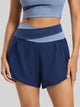 Eunfew 2-in-1 Colorblock Yoga Shorts
