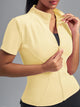 Eunfew Ultra-Stretch Short Sleeve Mock Neck Yoga Jacket EUNFEW