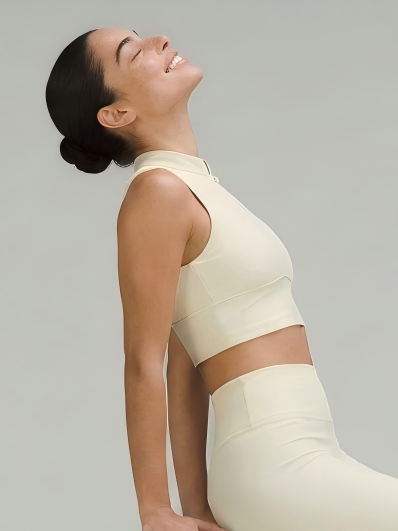 Eunfew Aura Breath Top | Cropped Mandarin Collar Yoga Tank (Keyhole Detail) EUNFEW