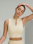 Eunfew Aura Breath Top | Cropped Mandarin Collar Yoga Tank (Keyhole Detail) EUNFEW