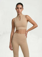 Eunfew Aura Breath Top | Cropped Mandarin Collar Yoga Tank (Keyhole Detail) EUNFEW
