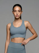 Eunfew Distant Mountain Grey Yoga Set with Chafe-Resistant Seams | For Uninterrupted Focus EUNFEW