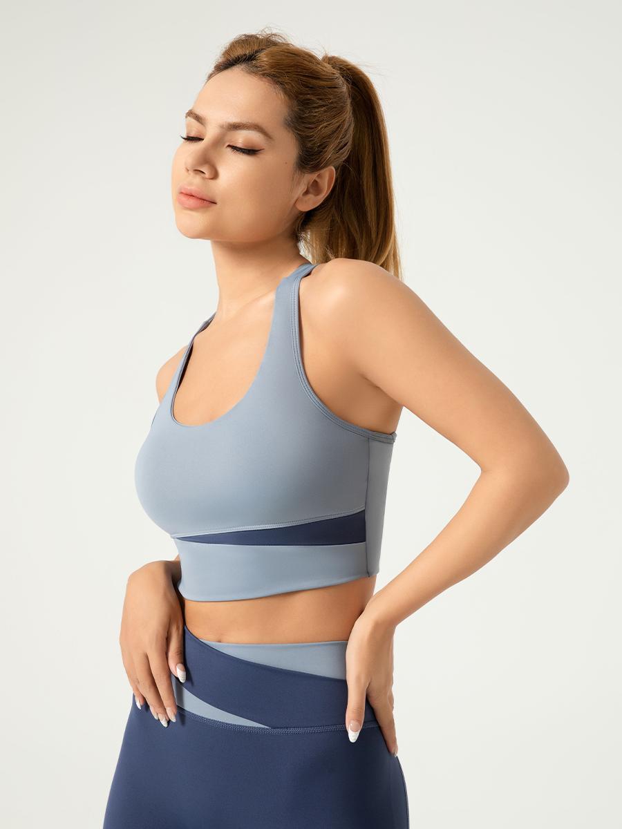 Ultra-Light Color-Block Yoga Bra | High Support Fitness Tank EUNFEW