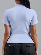 Eunfew Ultra-Stretch Short Sleeve Mock Neck Yoga Jacket EUNFEW