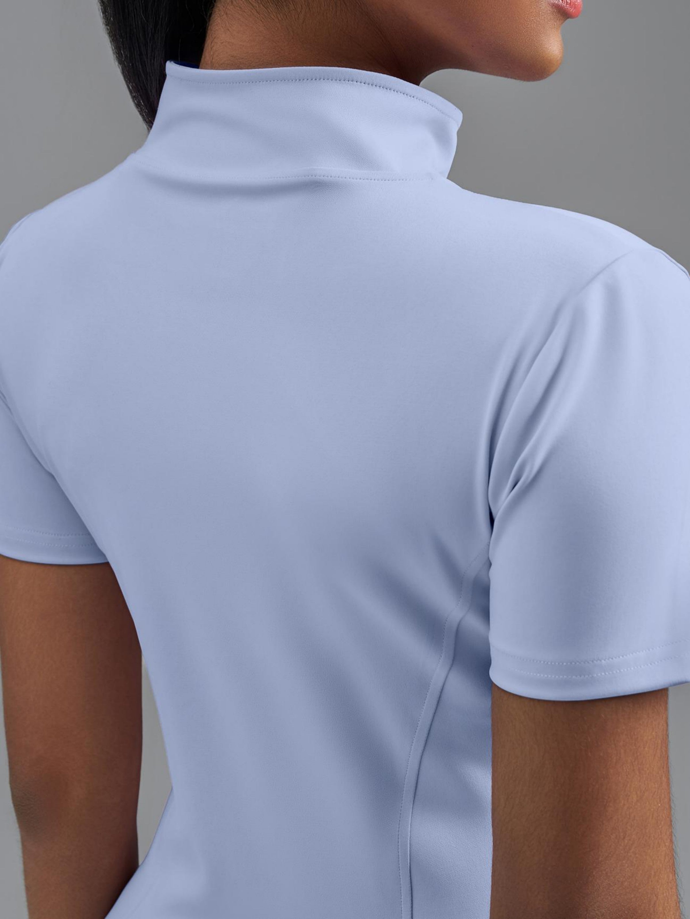 Eunfew Ultra-Stretch Short Sleeve Mock Neck Yoga Jacket EUNFEW