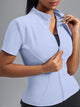 Eunfew Ultra-Stretch Short Sleeve Mock Neck Yoga Jacket EUNFEW