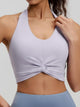 Eunfew High-Stretch Twist Halter Yoga Bra