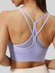 Eunfew Mesh Criss-Cross Yoga Sports Bra