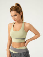 Ultra-Light Color-Block Yoga Bra | High Support Fitness Tank EUNFEW