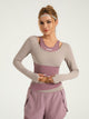 Eunfew 2-in-1 Built-In Bra Long Sleeve Yoga Top