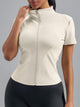 Eunfew Ultra-Stretch Short Sleeve Mock Neck Yoga Jacket EUNFEW