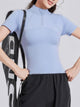 Eunfew Form Deconstruction Half-Zip Yoga Top