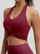 Eunfew High-Stretch Twist Halter Yoga Bra