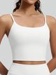 Eunfew Ruched Cross-Back Built-In Bra Yoga Tank