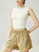 Eunfew Textured Ruched Slim Yoga Tank Top
