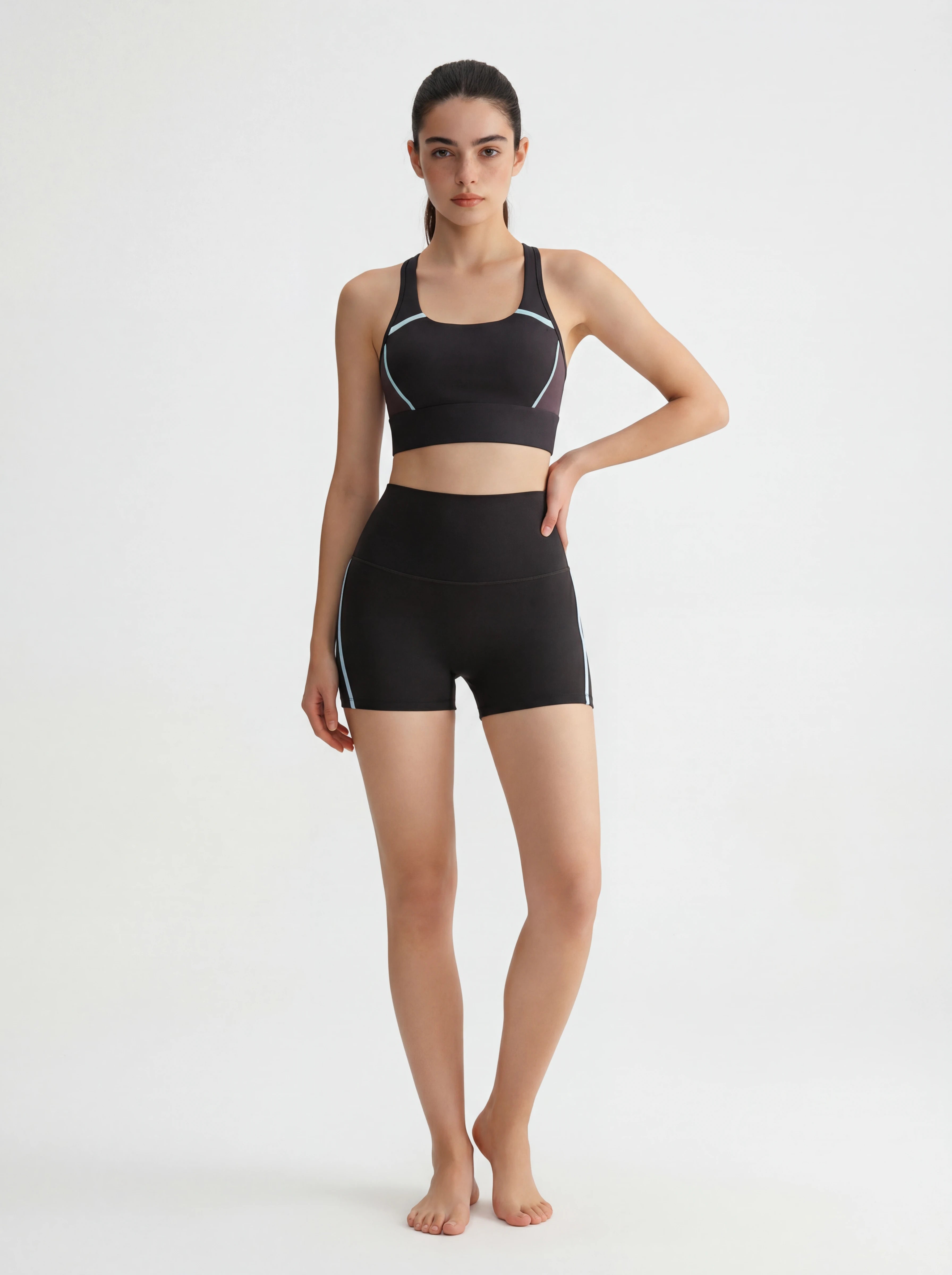 Eunfew Serene Ink Rich Ink Black 4-Way Stretch Yoga Set EUNFEW